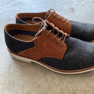 Men’s Aldo denim and leather Oxford shoes. Sz 10.5